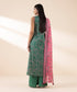 Women's Unstitched Lawn Printed Green 3 Piece Suit